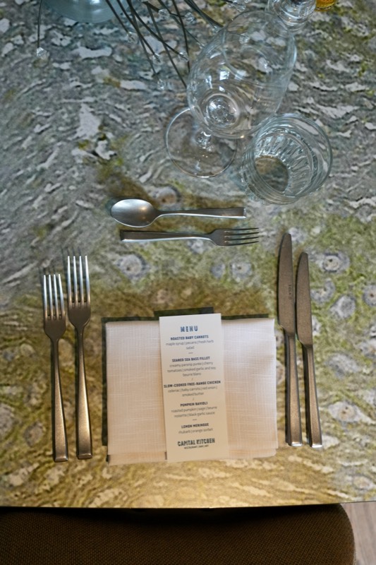 A place setting with the evening's menu